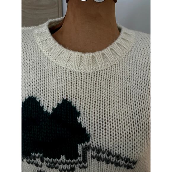 Messages Sz M Vintage Santa Sweater Vest Sz M Festive Christmas Boho Unique Fun - Picture 4 of 9